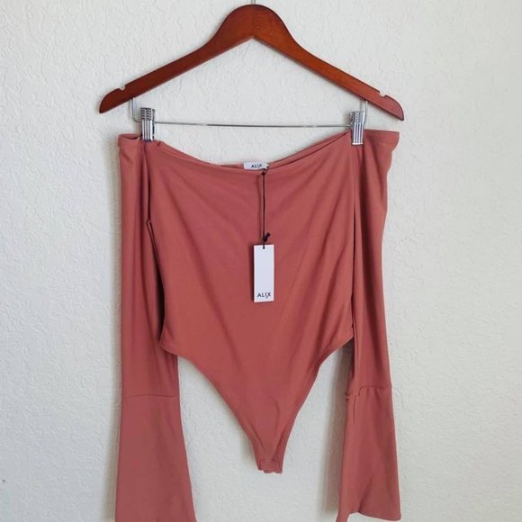 Alix NYC Pink Baxter Off The Shoulder Bodysuit - Picture 1 of 3